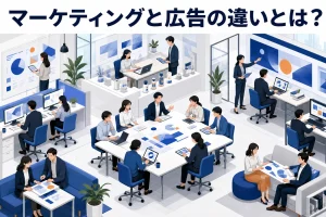 マーケティングと広告の違いとは？役割分担と連携させる実務手順【2026年最新】 Image 2.0 図解