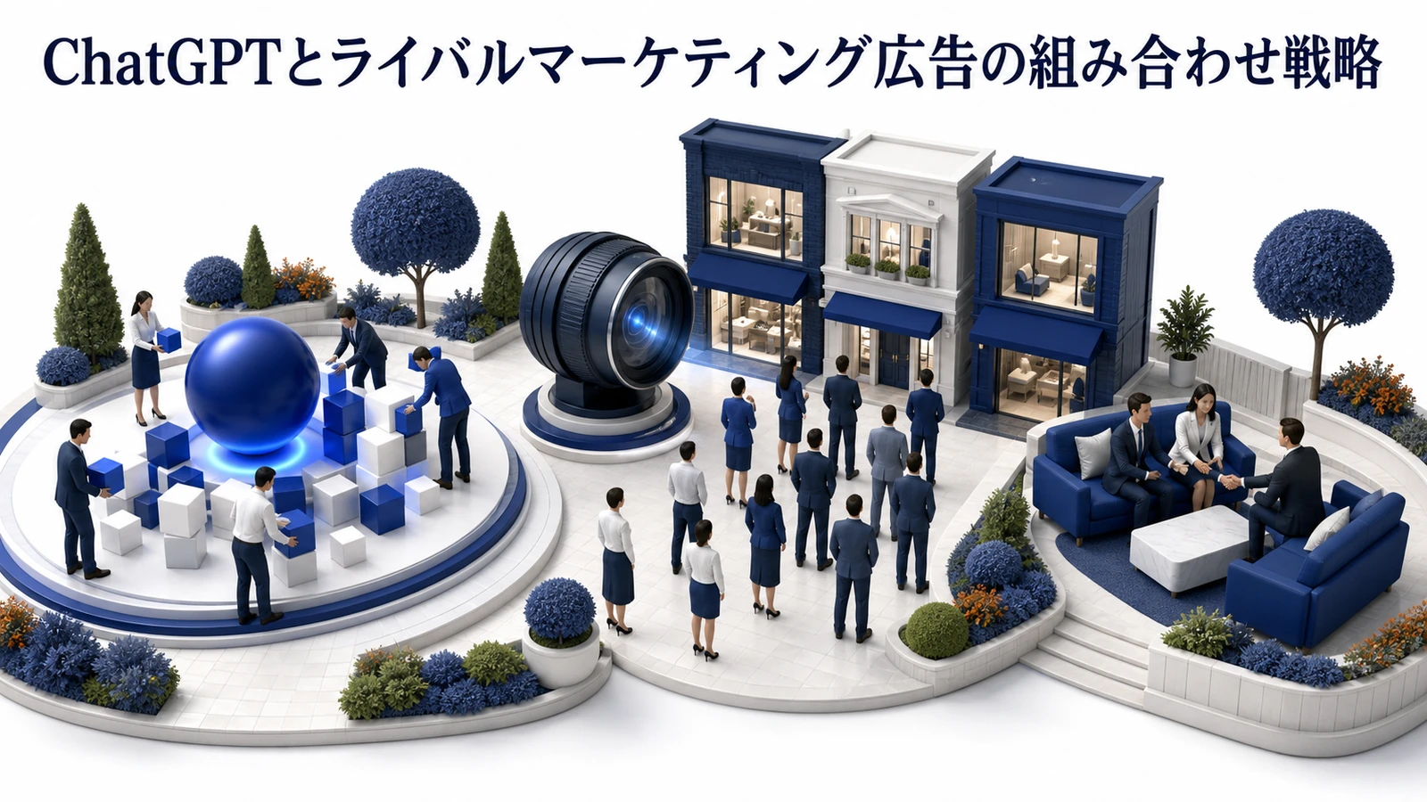 ChatGPTとライバルマーケティング広告の組み合わせ戦略を整理したImage 2.0図解