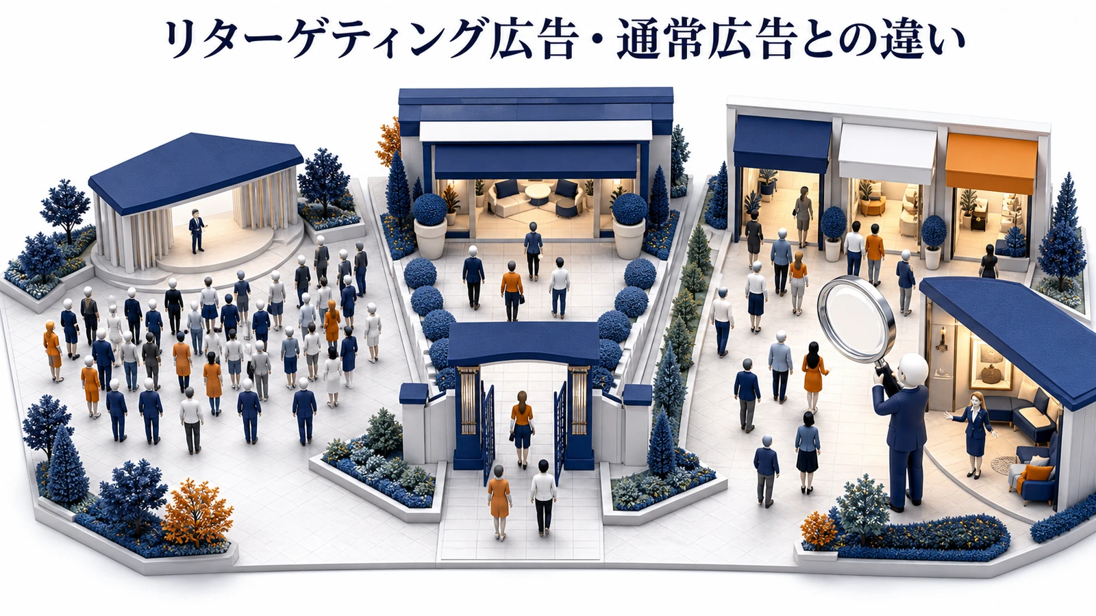ライバルマーケティング広告とリターゲティング広告など広告手法の違いを整理したImage 2.0図解