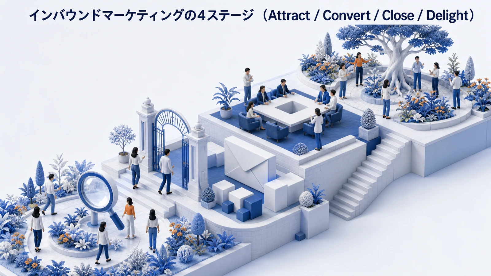 インバウンドマーケティングの4ステージを整理したImage 2.0図解