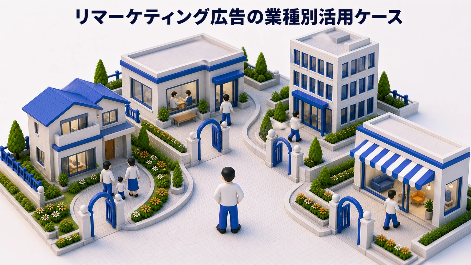 リマーケティング広告の業種別活用ケースを解説するimage2.0インフォグラフィック