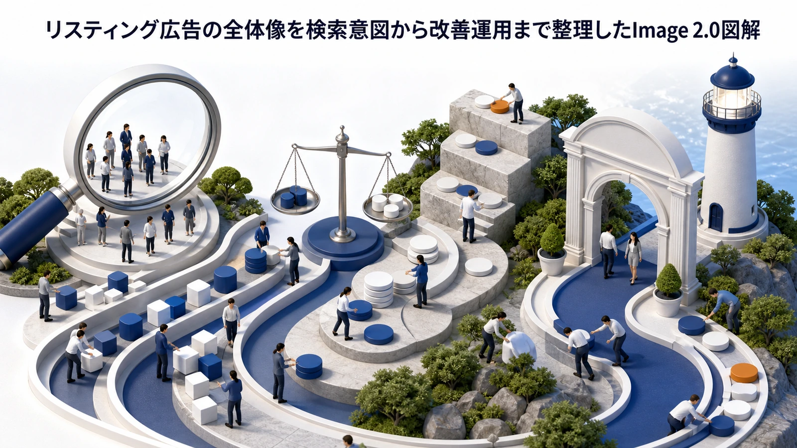 リスティング広告の全体像を検索意図から改善運用まで整理したImage 2.0図解