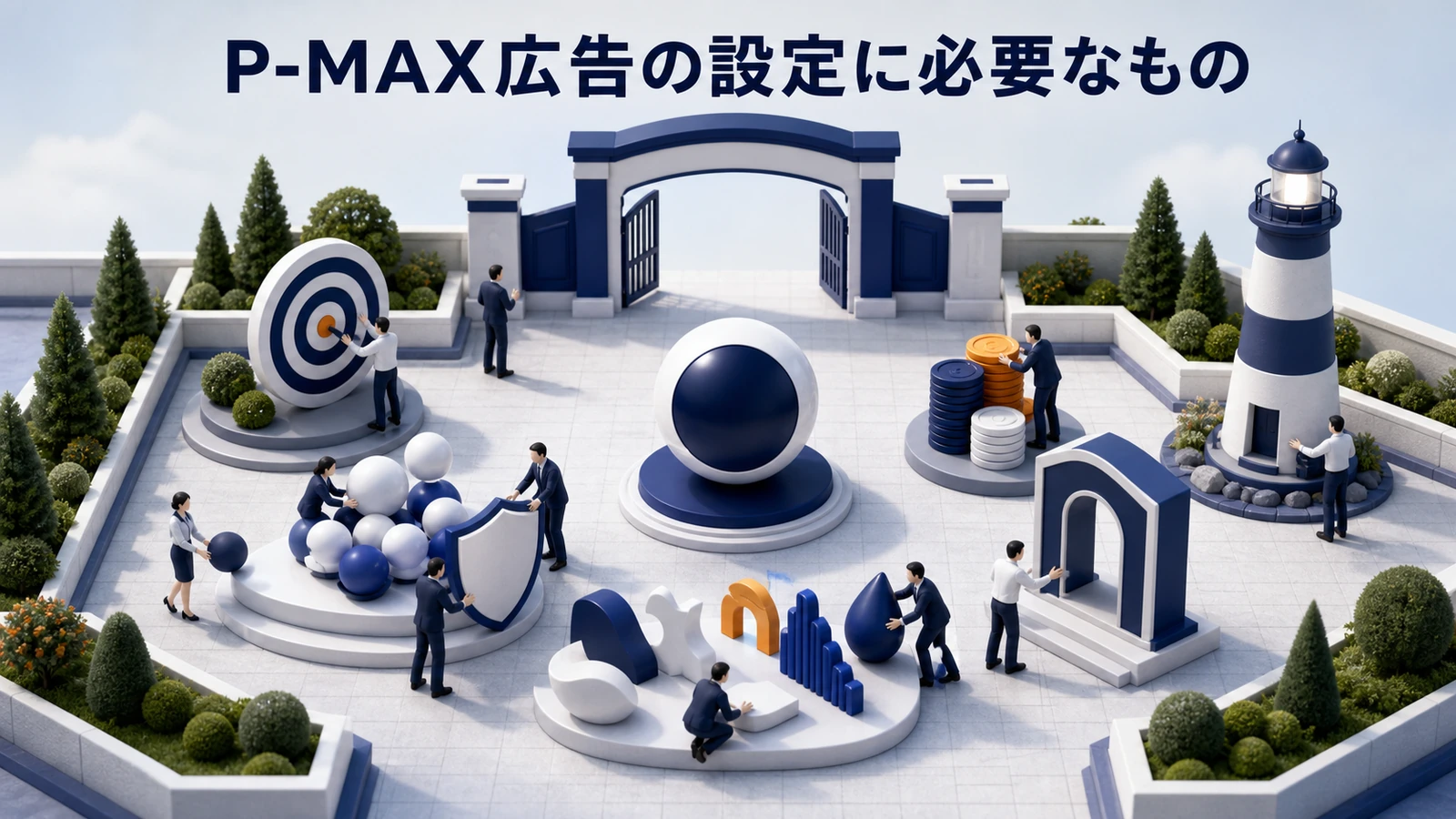 P-MAX広告の設定に必要なもの コンバージョン 予算 画像 動画 テキスト オーディエンス