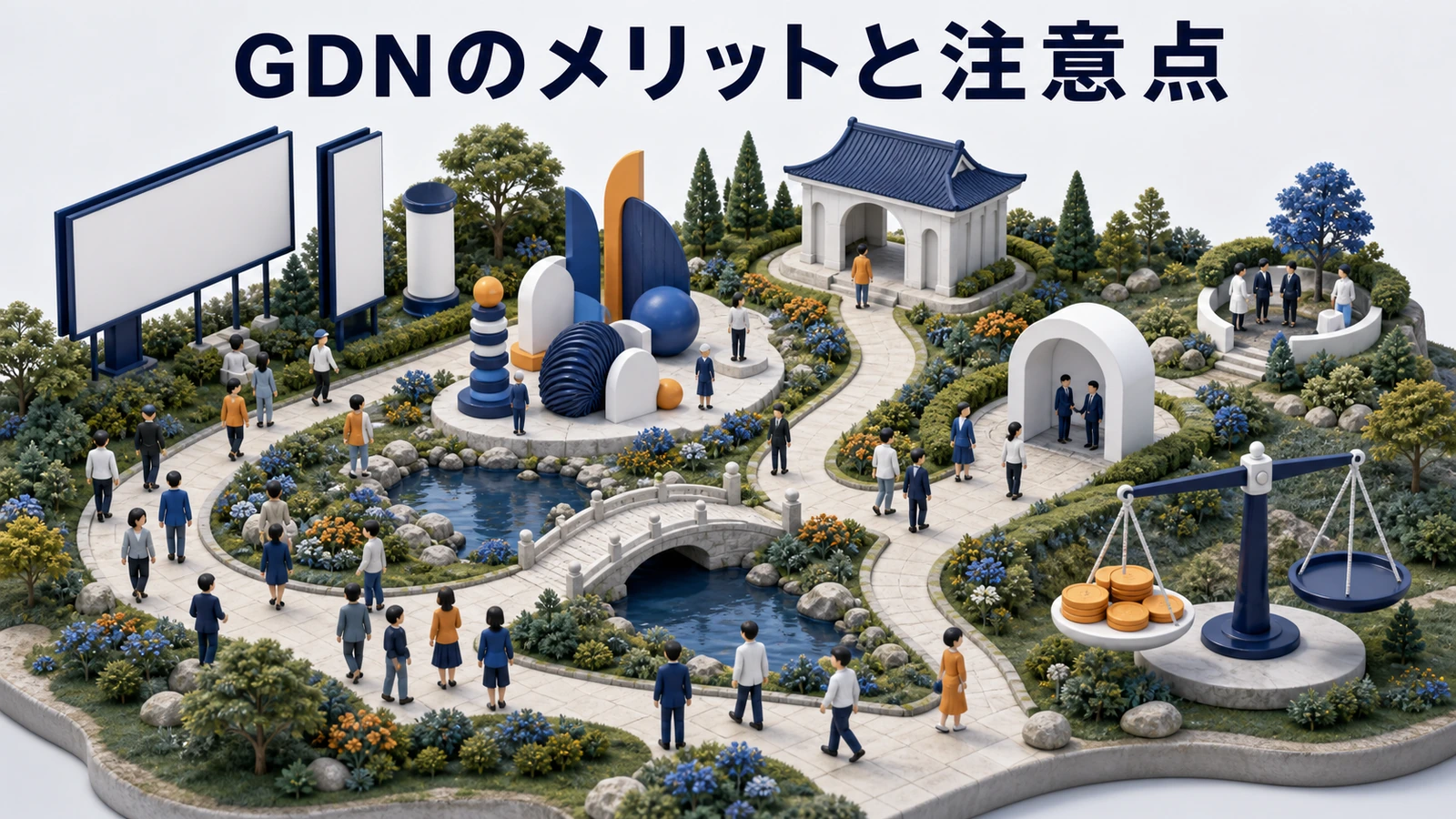 GDNのメリットと注意点 認知拡大 再接触 広すぎる配信 CV設計のimage2.0図解