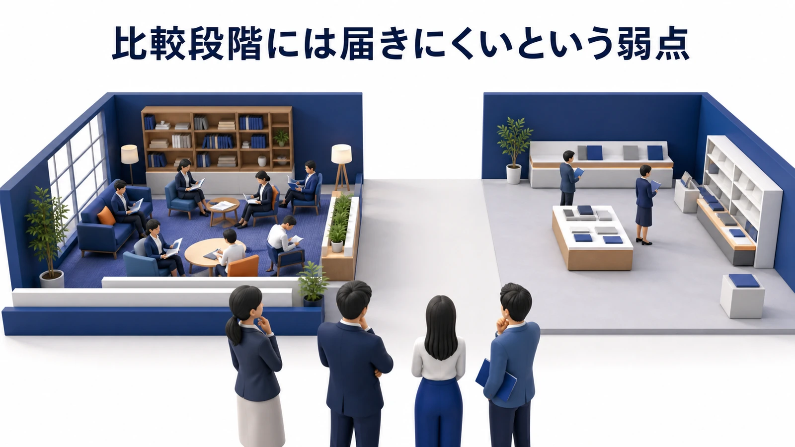 比較段階には届きにくいという弱点 図解