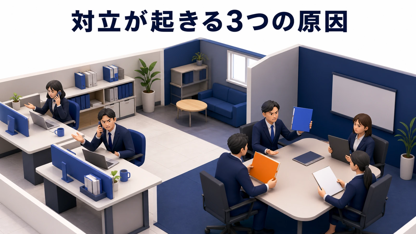 対立が起きる3つの原因 図解