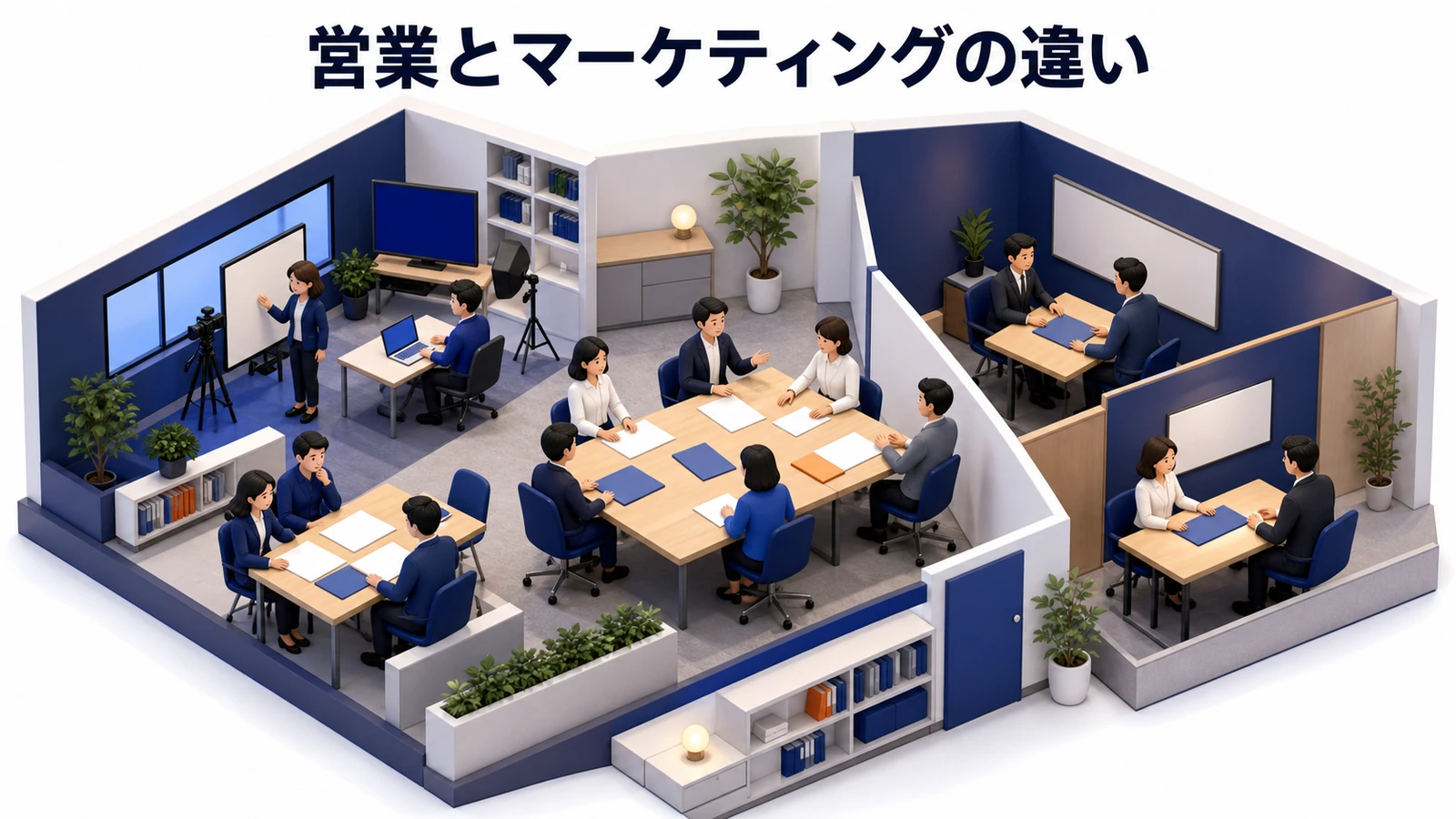 営業とマーケティングの違いとは？分業の線引きと連携させる5つの仕組み【2026年最新】 Image 2.0 図解