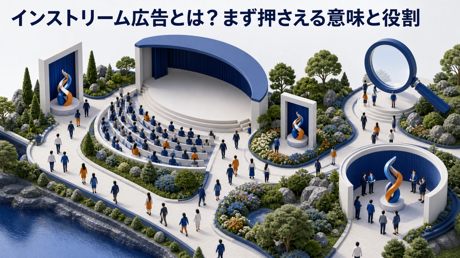 インストリーム広告の仕組み 動画枠 広告再生 視聴判定 LP誘導