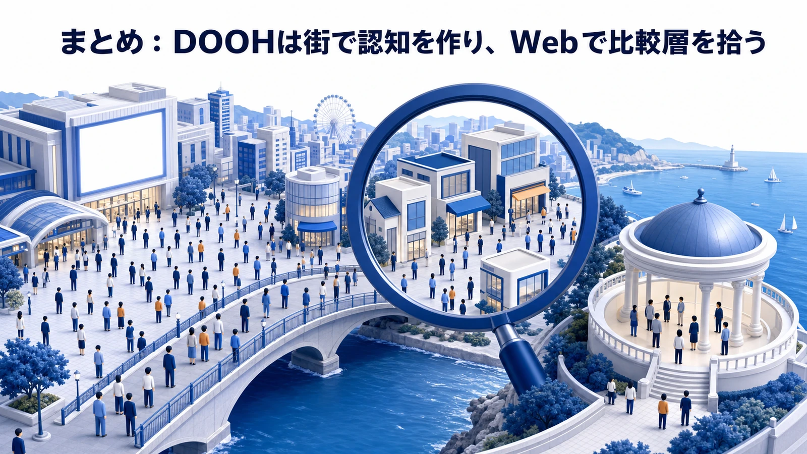 DOOH活用の結論 認知 来店 検索 比較層のimage2.0図解