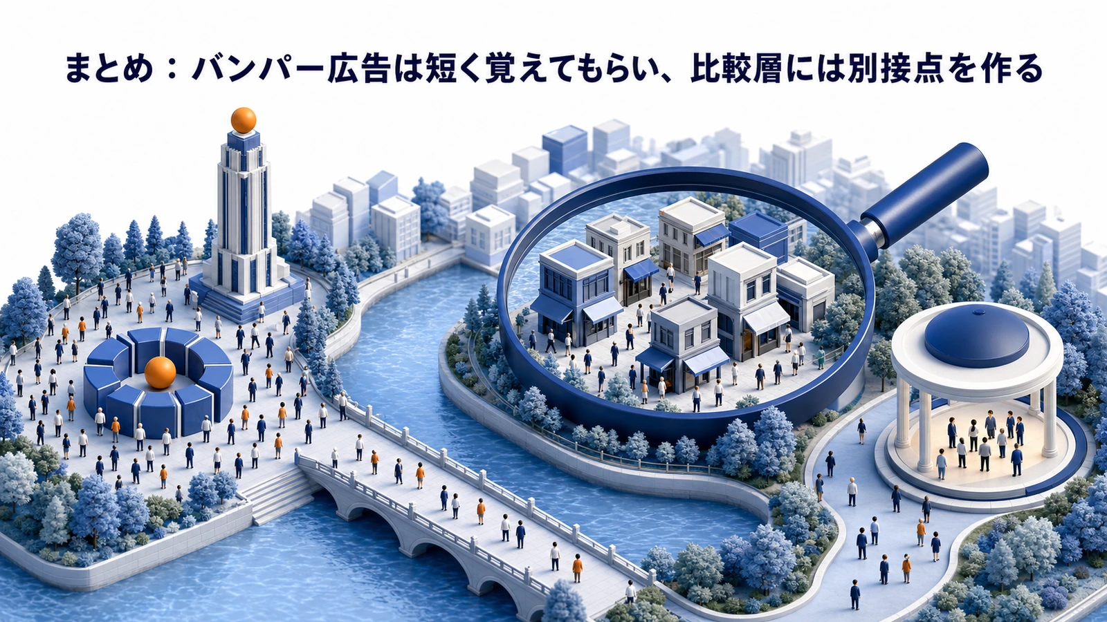 バンパー広告活用の結論 短く伝える 覚えてもらう 検索へつなぐ 比較層のimage2.0図解