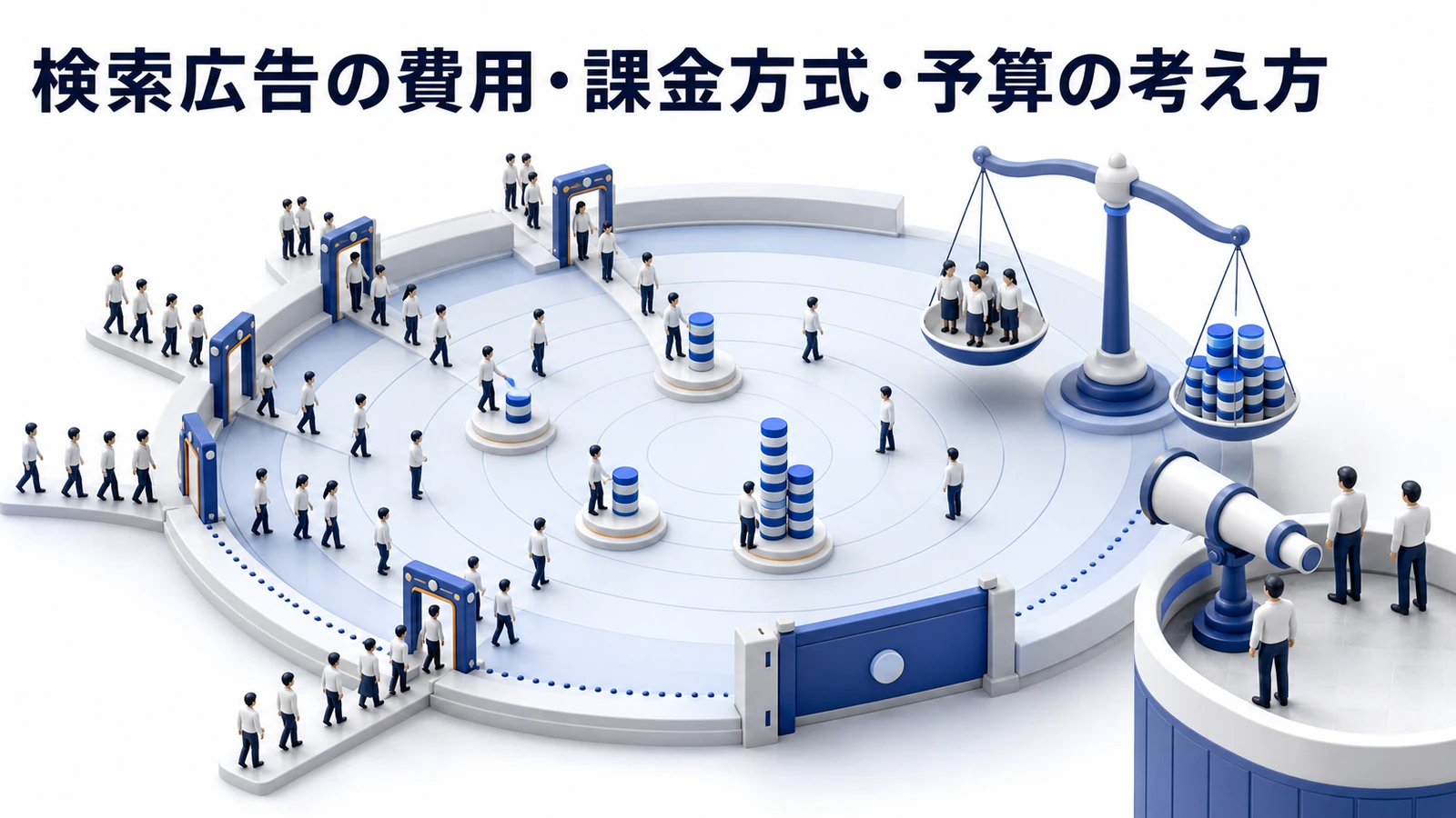検索広告の費用と予算設計 クリック課金 品質スコア CPA 予算配分 image2.0図解