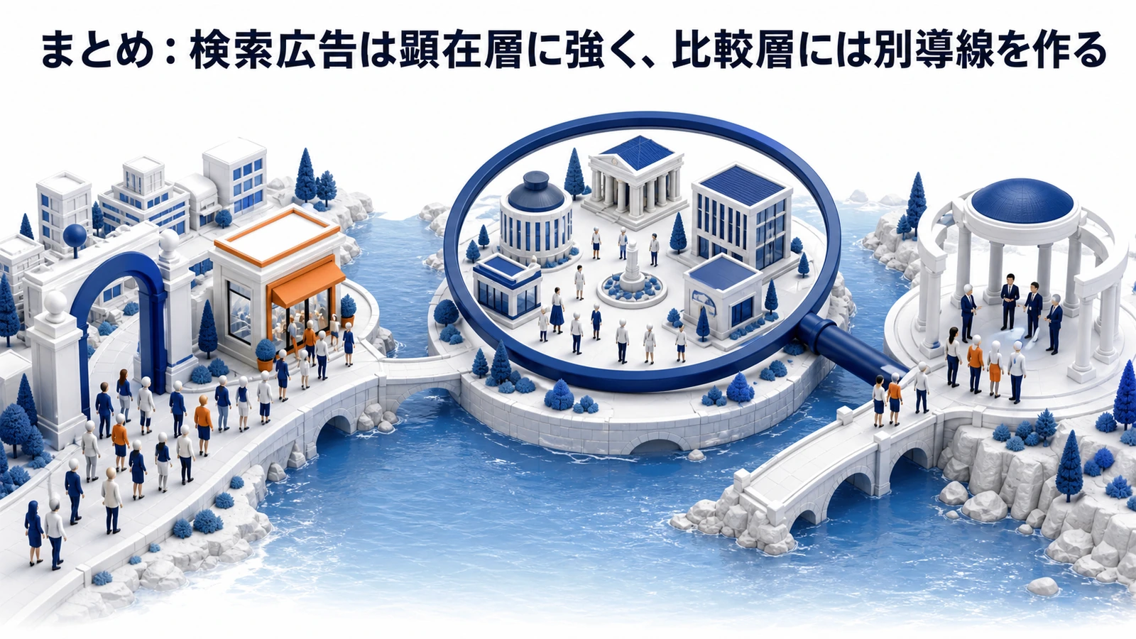 検索広告の判断軸 顕在層 費用対効果 改善 比較対策 image2.0図解