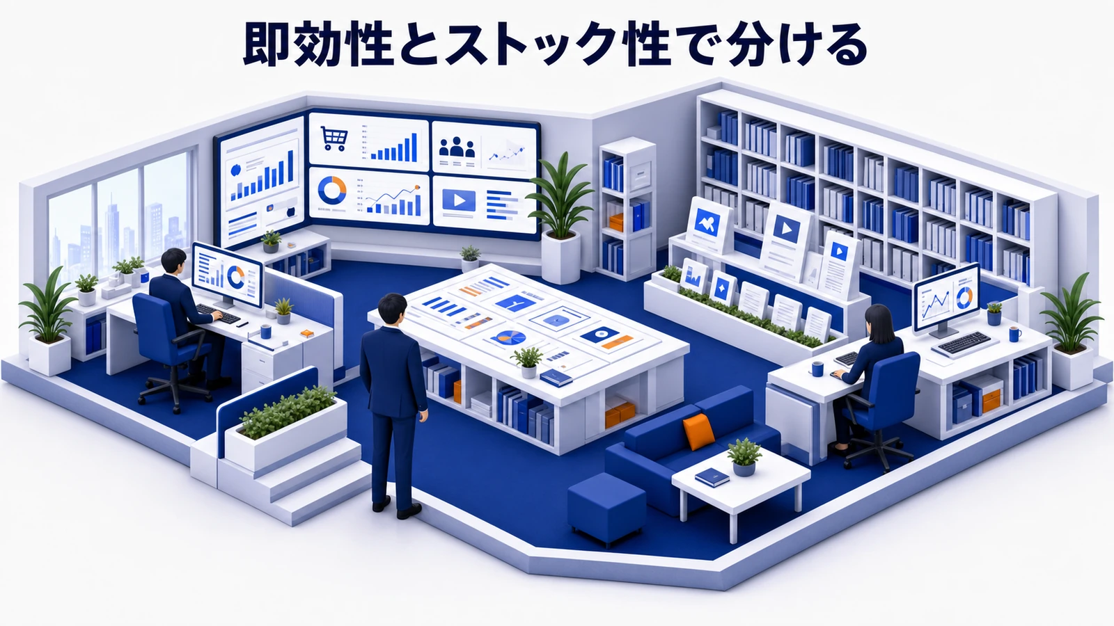 【結論】ウェブ集客は『即効性』と『ストック性』で分けて考える 図解