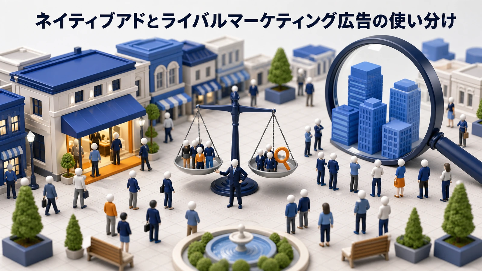 ネイティブアドとライバルマーケティング広告の使い分けを示すimage2.0図解