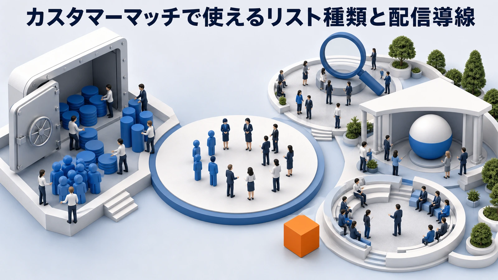 カスタマーマッチで使えるリスト種類と配信導線のimage2.0図解