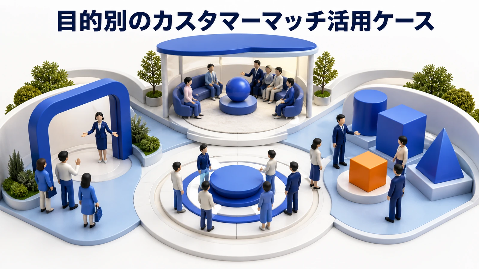目的別のカスタマーマッチ活用ケースを解説するimage2.0図解