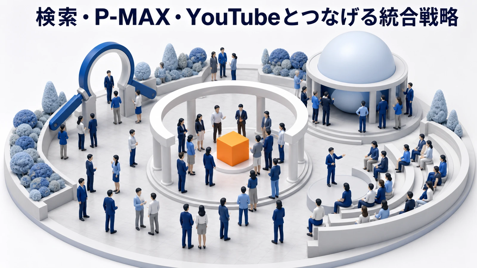 カスタマーマッチを検索PMAXYouTubeにつなげる統合戦略のimage2.0図解