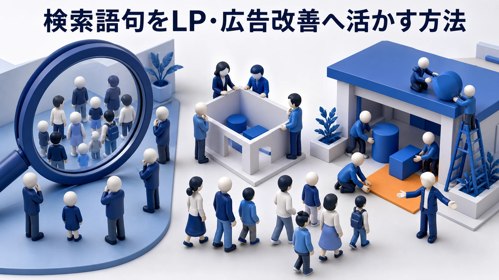 DSAで拾った検索語句をLP広告文改善へ活かすimage2.0図解