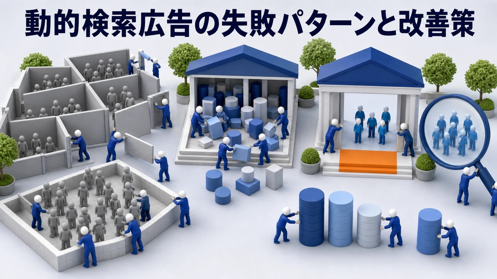 動的検索広告で失敗しやすいパターンと改善策を解説するimage2.0図解