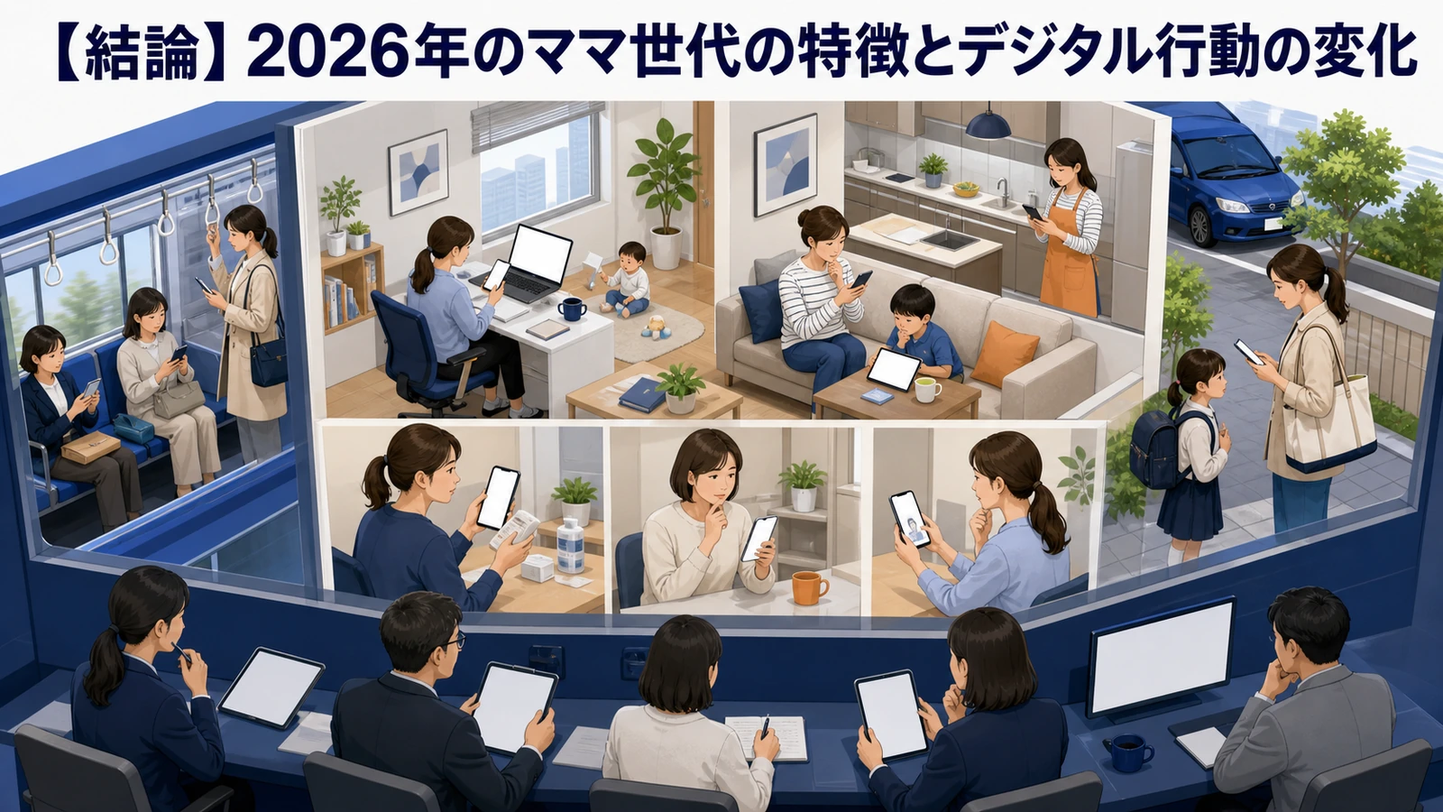 【2026年最新】子育てママ層へのアプローチ完全攻略｜デジタル行動の変化とSNS別ターゲティング戦略 2026年のママ世代の特徴とデジタル行動の変化 Image 2.0図解