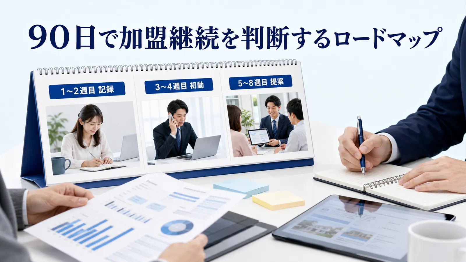 90日で加盟継続を判断するロードマップ