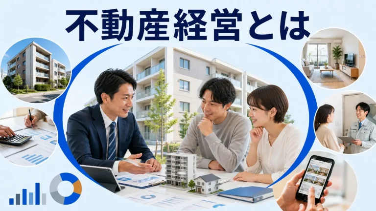 不動産経営とはを内容別のオリジナル構図で整理した解説画像