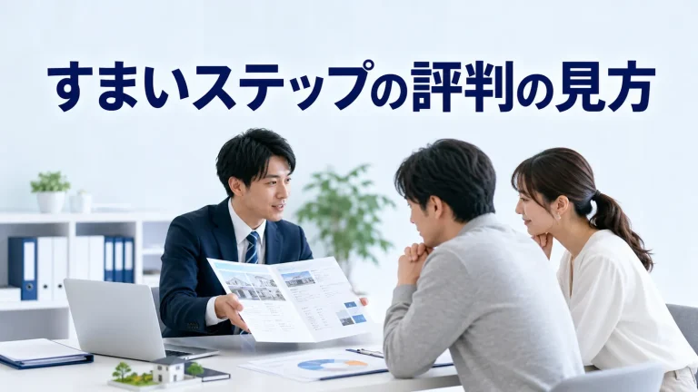 すまいステップの評判の見方を内容別のオリジナル構図で整理した解説画像