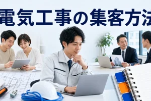 電気工事の集客方法を内容別のオリジナル構図で整理した解説画像