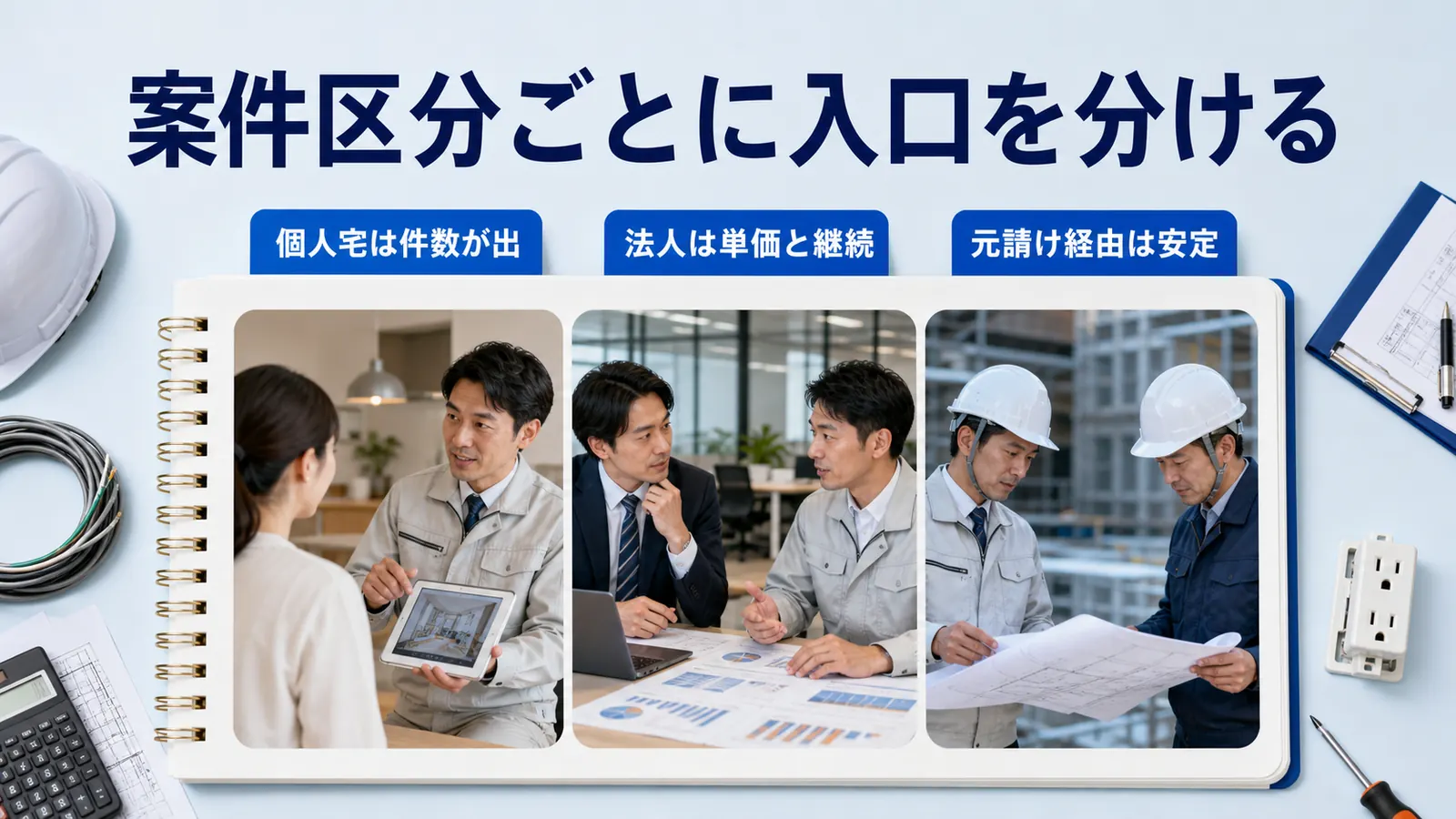 案件区分ごとに入口を分ける