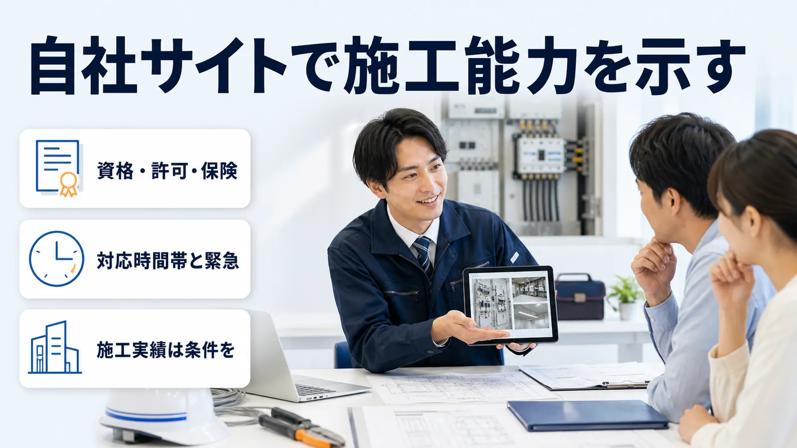 自社サイトで施工能力を示す