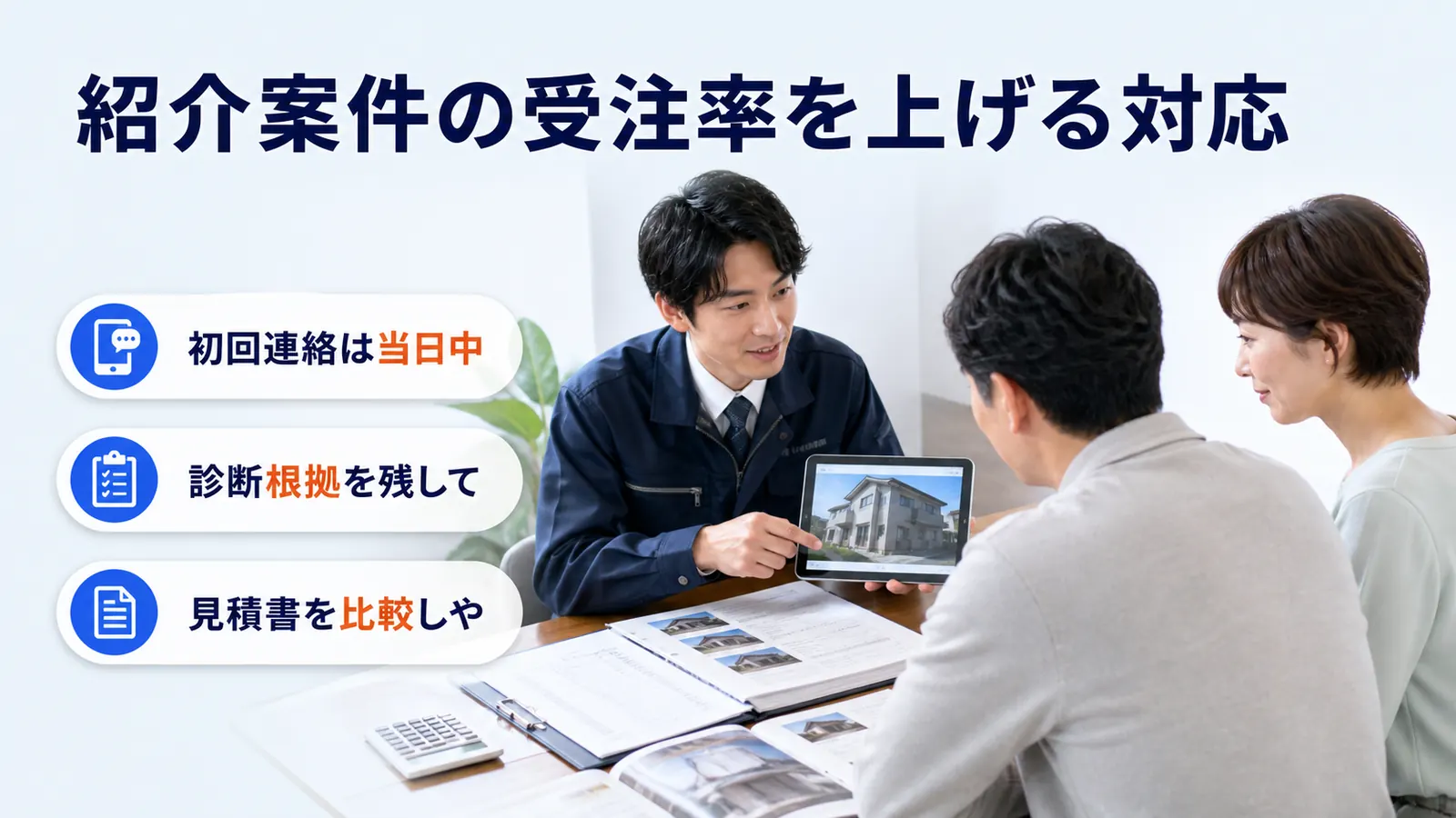 紹介案件の受注率を上げる対応