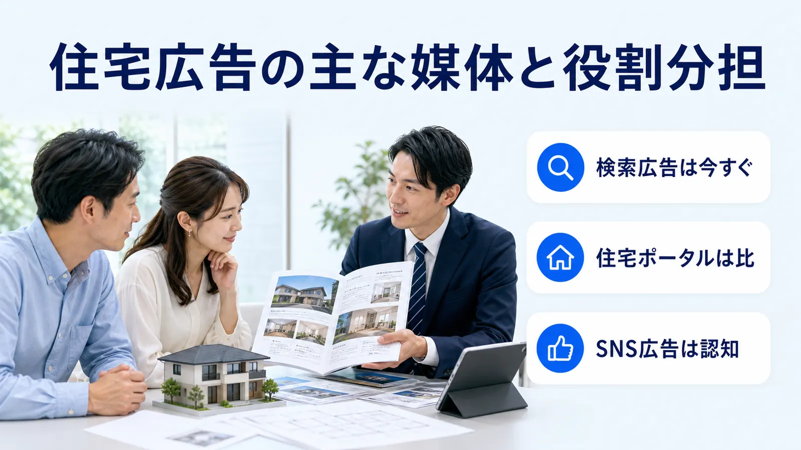 住宅広告の主な媒体と役割分担