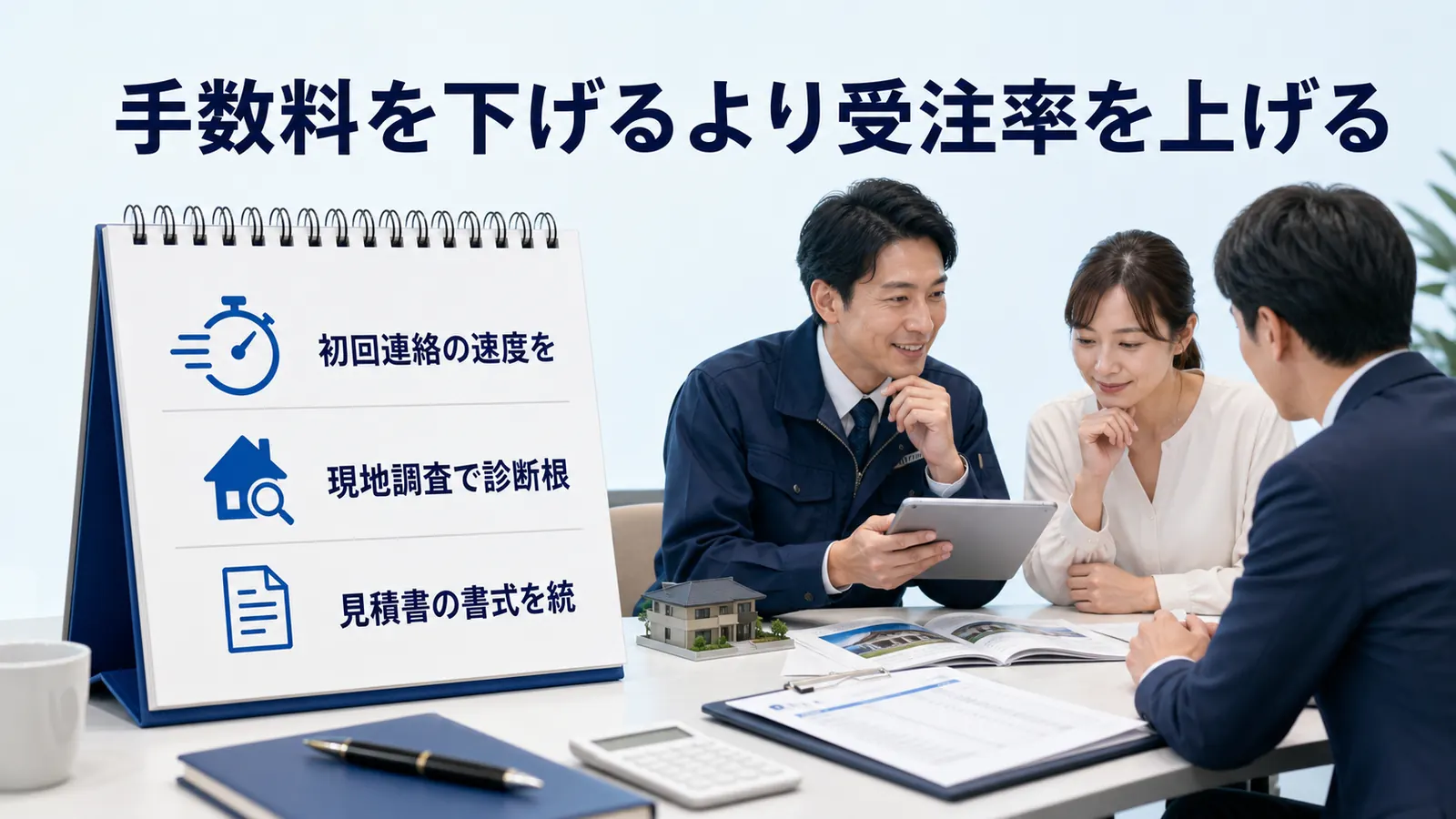 手数料を下げるより受注率を上げる