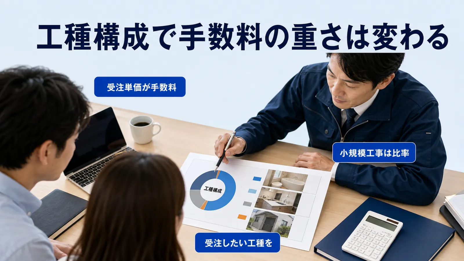工種構成で手数料の重さは変わる