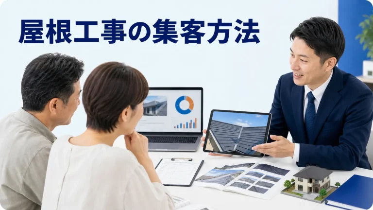 屋根工事の集客方法を内容別のオリジナル構図で整理した解説画像