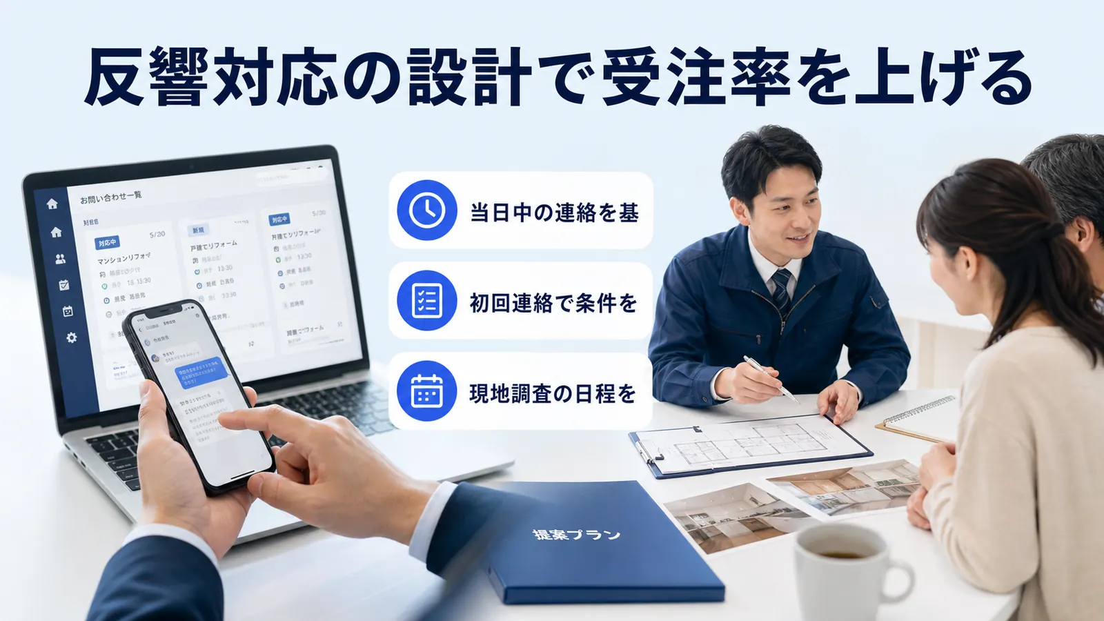 反響対応の設計で受注率を上げる