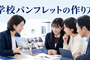 学校パンフレットの作り方を内容別のオリジナル構図で整理した解説画像