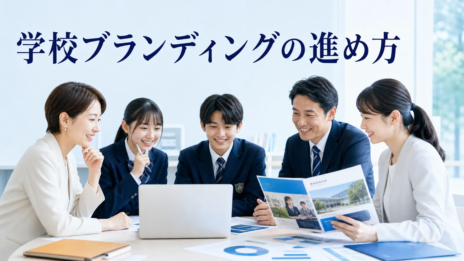 学校ブランディングの進め方を内容別のオリジナル構図で整理した解説画像