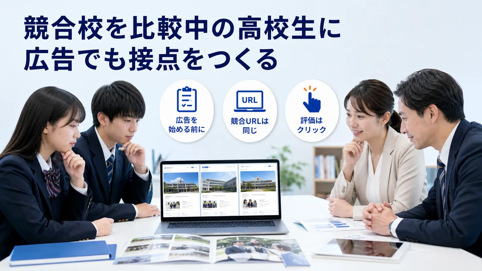 競合校を比較中の高校生に広告でも接点をつくる