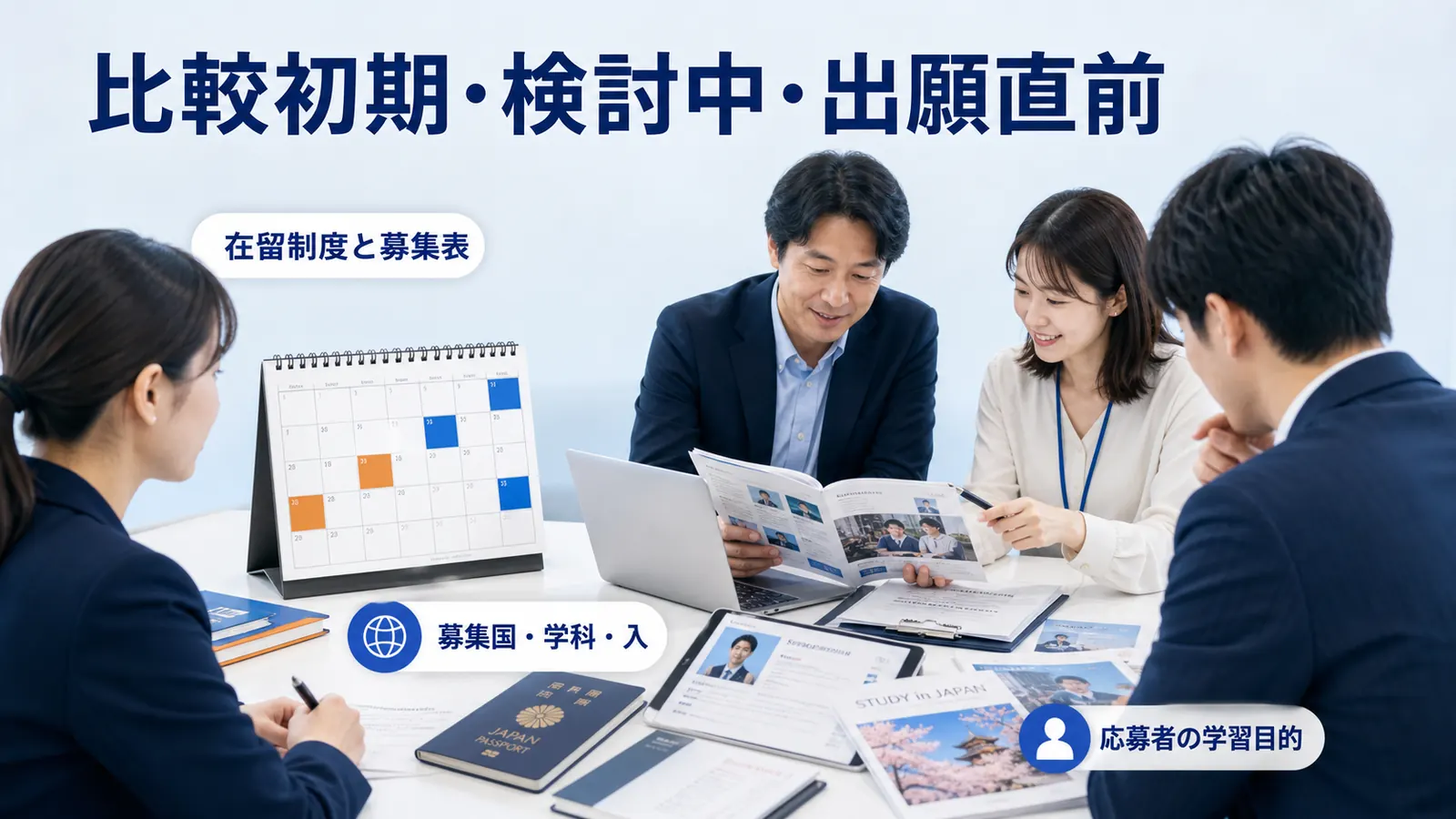 比較初期・検討中・出願直前