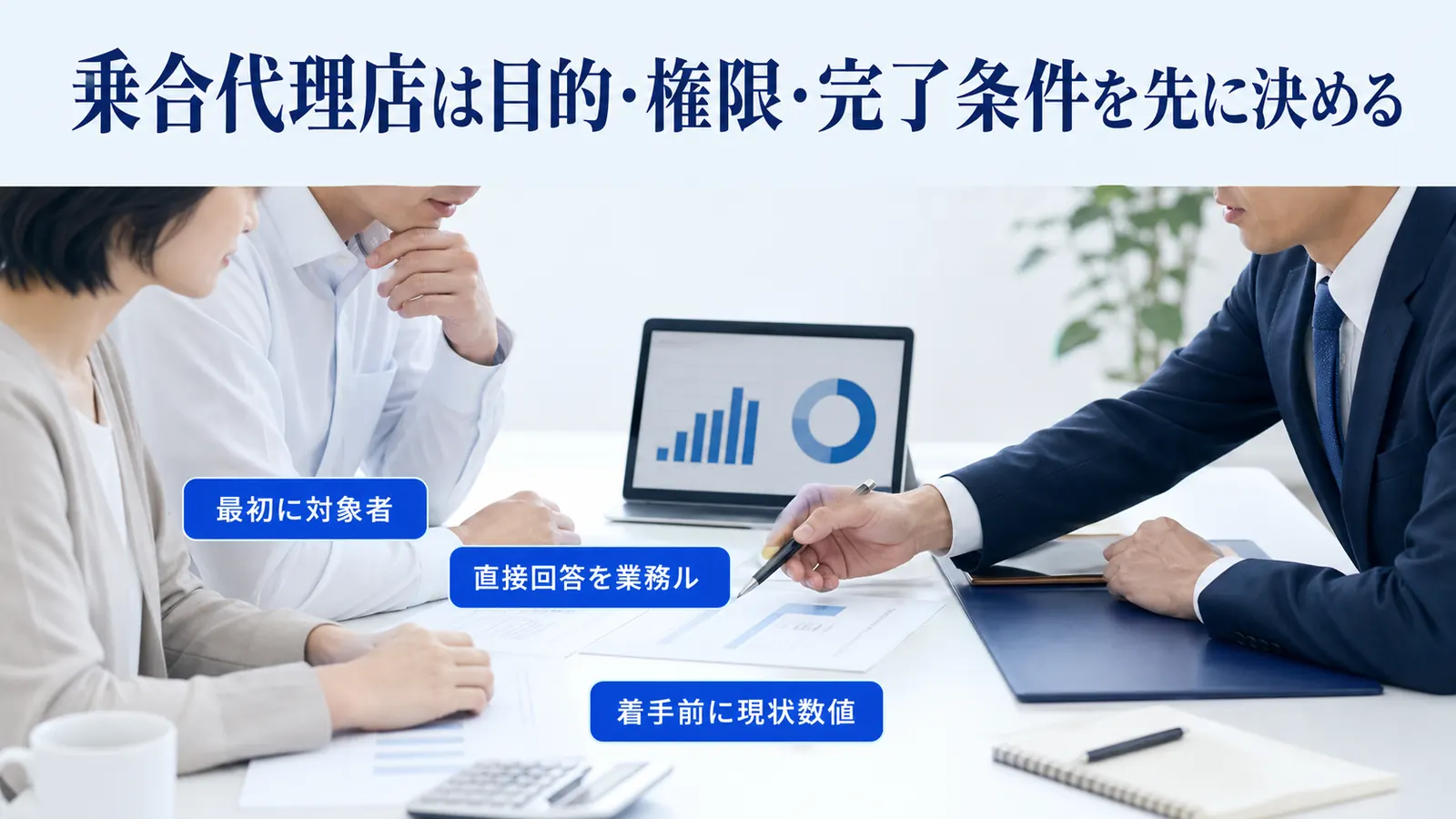 乗合代理店は目的・権限・完了条件を先に決める