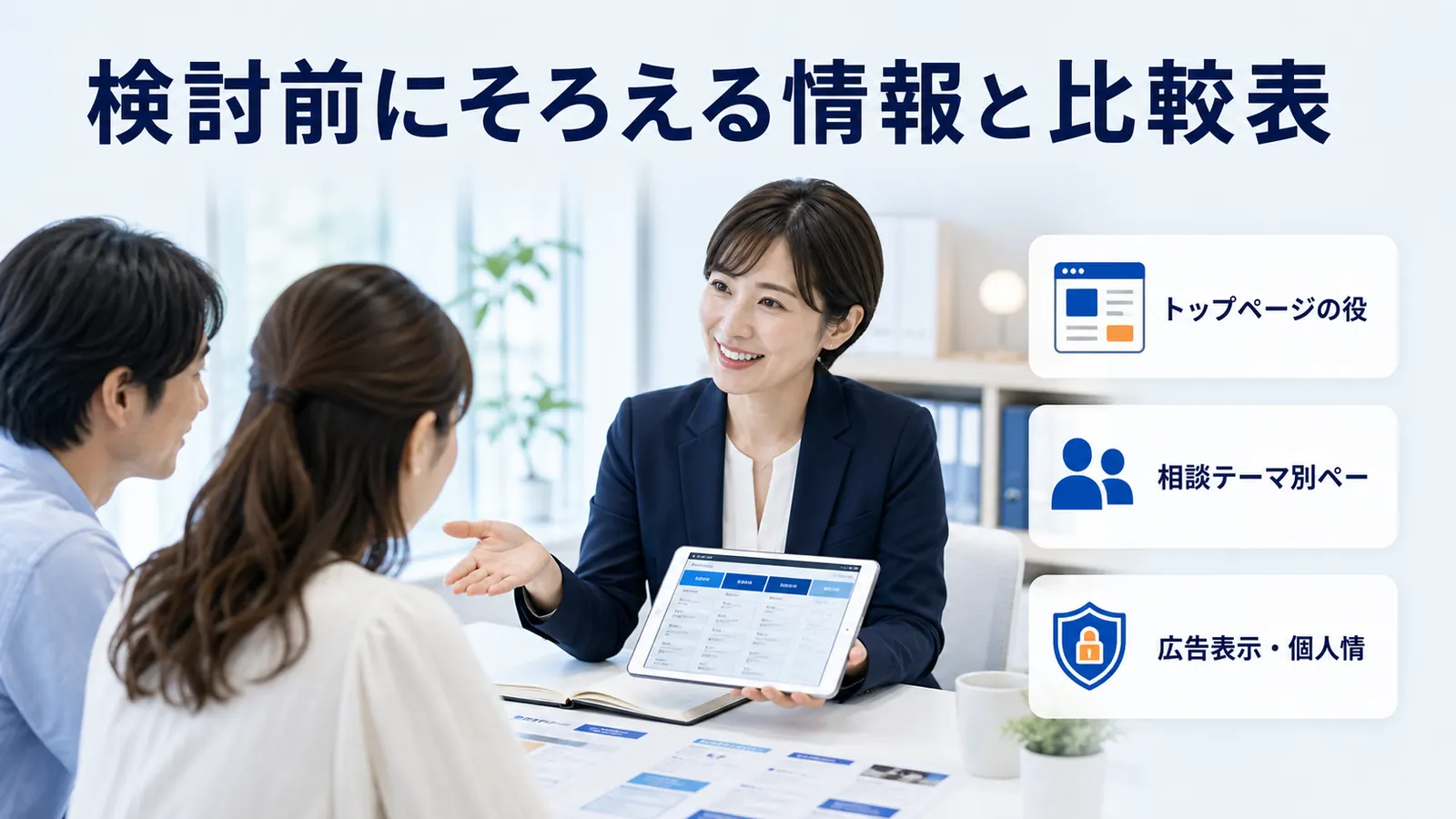 検討前にそろえる情報と比較表