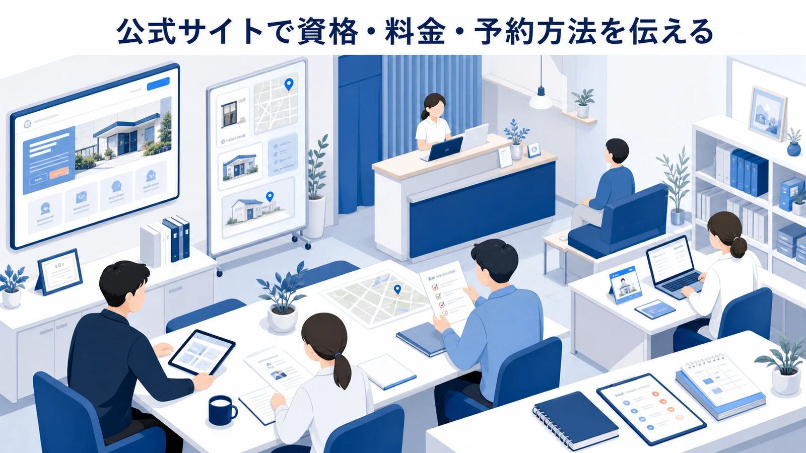 公式サイトで資格・料金・予約方法を伝える