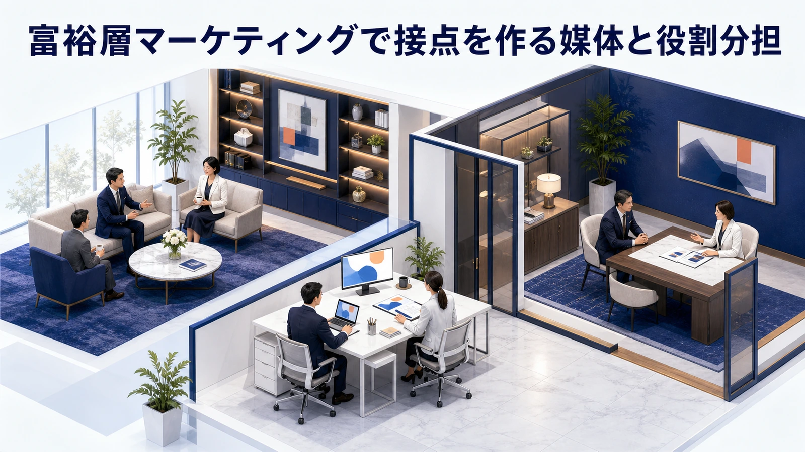 富裕層マーケティングで接点を作る媒体と役割分担