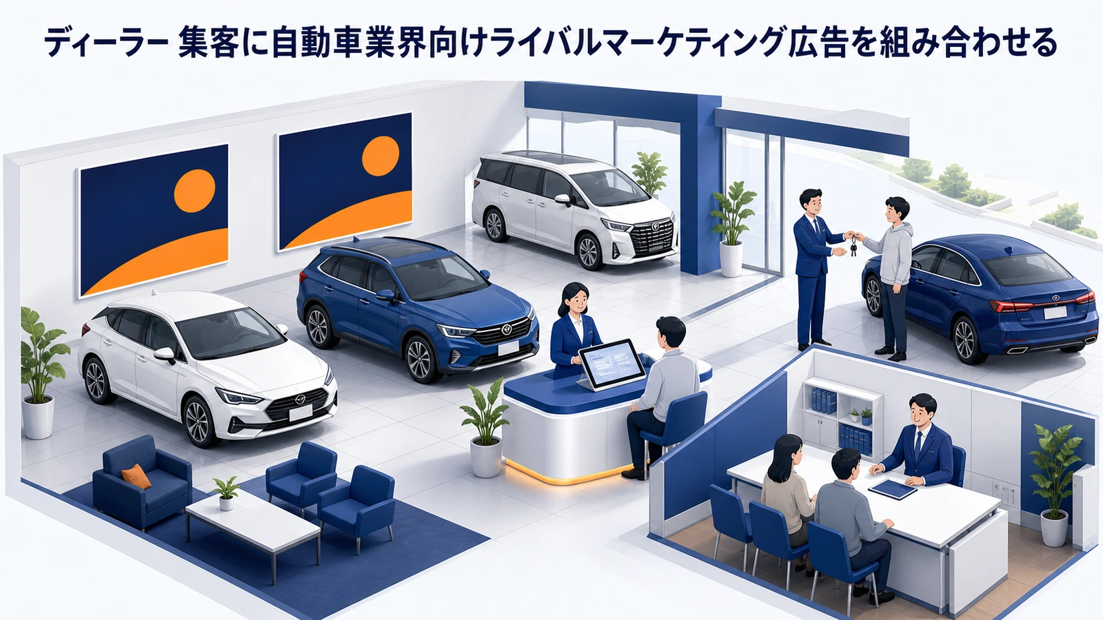ディーラー 集客に自動車業界向けライバルマーケティング広告を組み合わせる