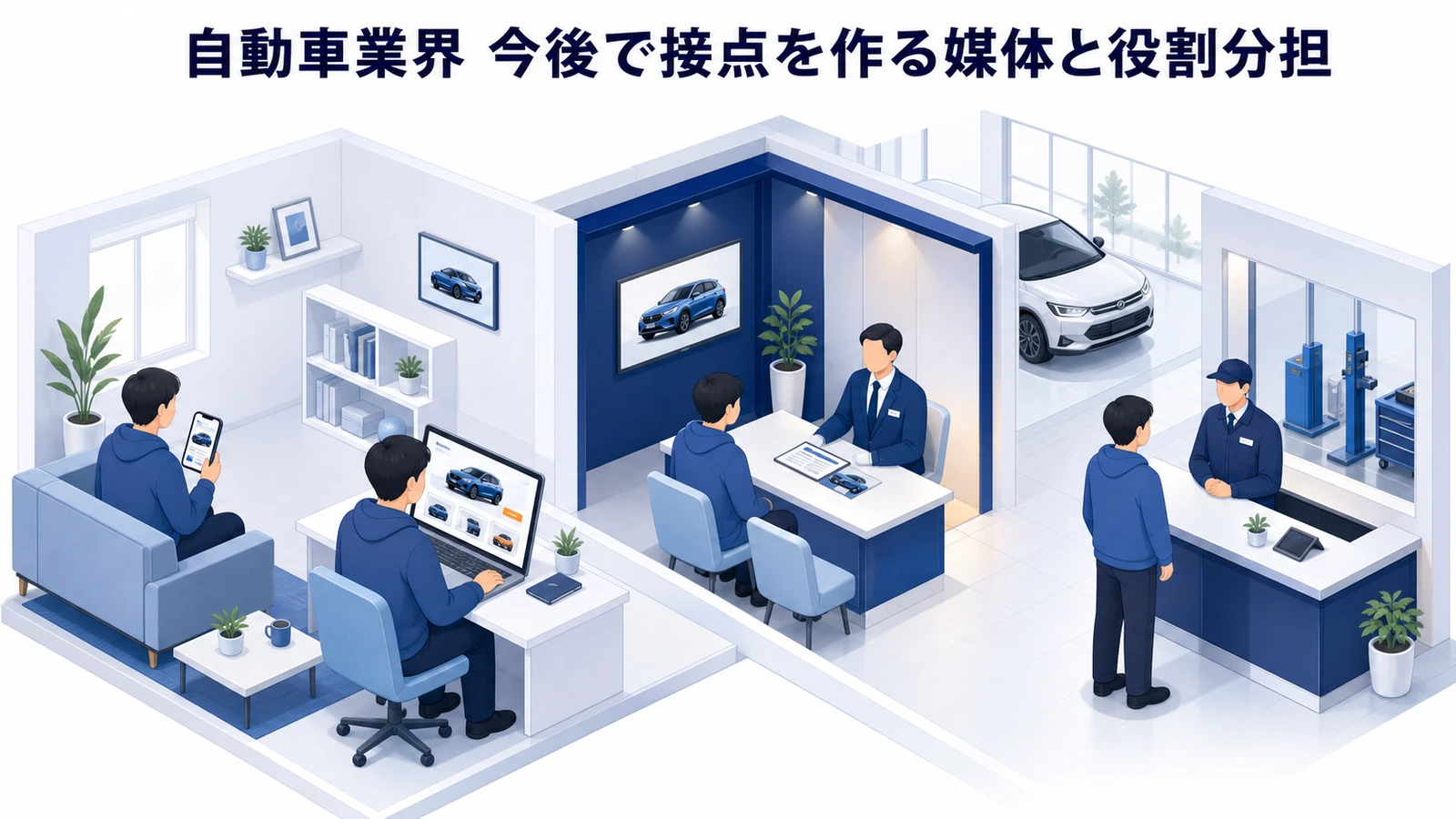 自動車業界 今後で接点を作る媒体と役割分担
