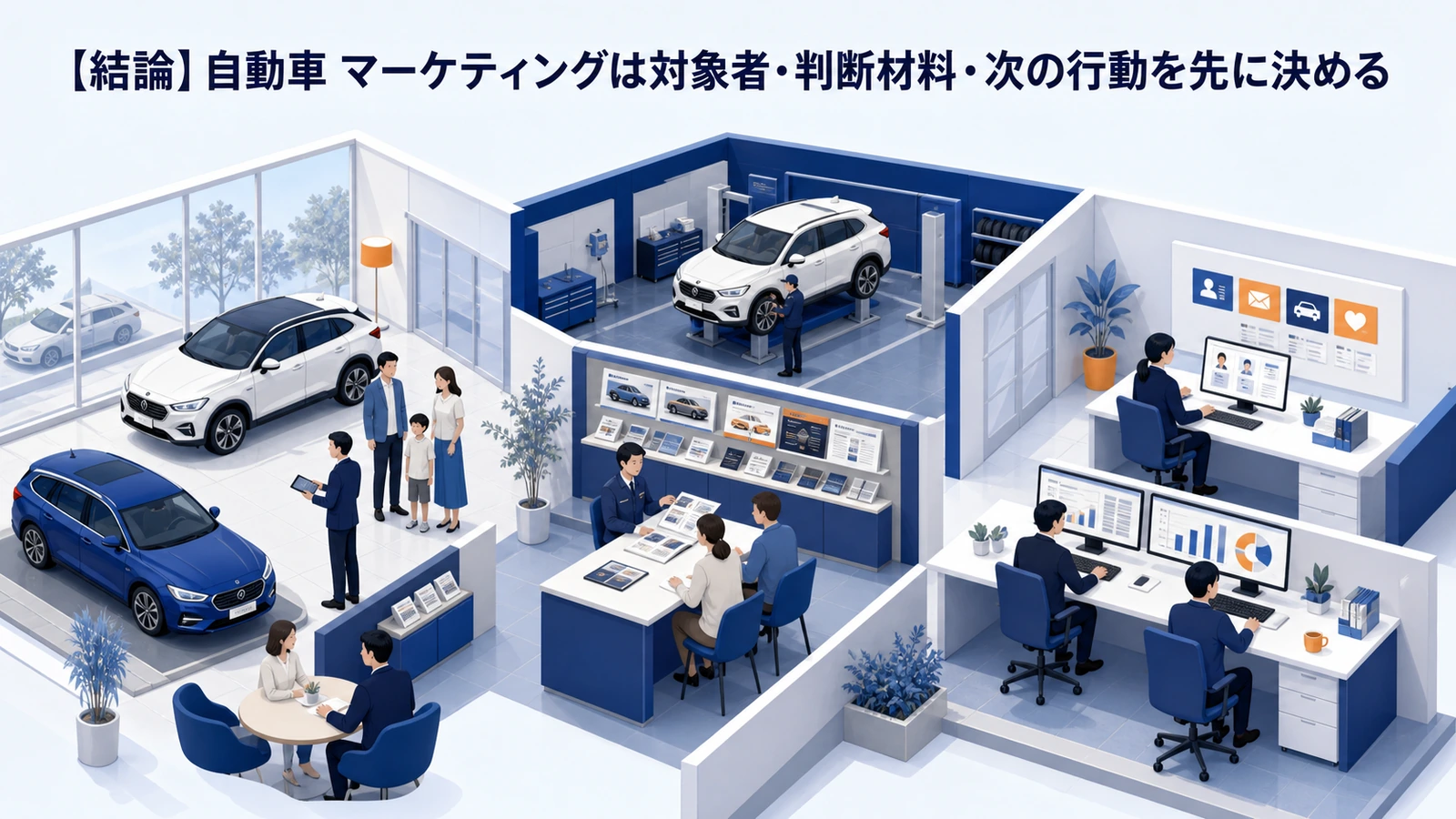 自動車 マーケティングで接点を作る媒体と役割分担