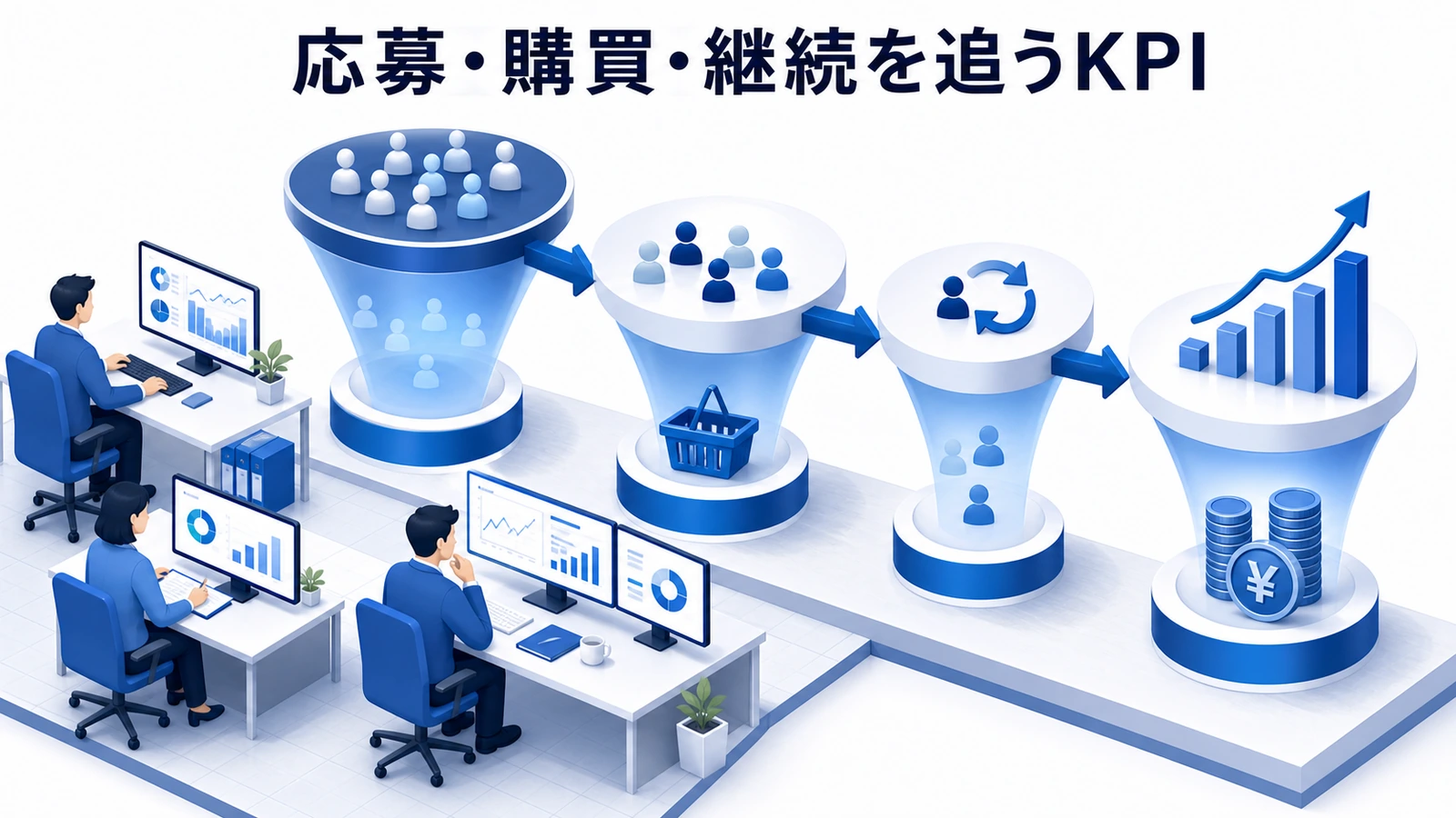 到達・参加・購買・継続・収益でキャンペーンKPIを追うダッシュボード