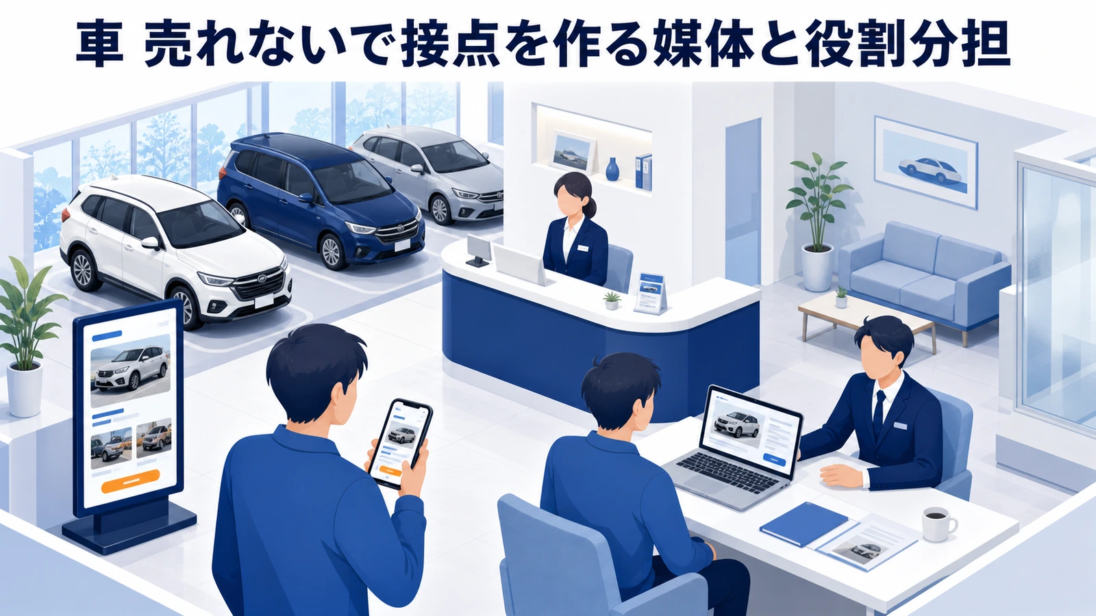車 売れないで接点を作る媒体と役割分担