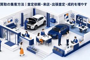 車買取の集客方法|査定依頼・来店・出張査定・成約を増やす